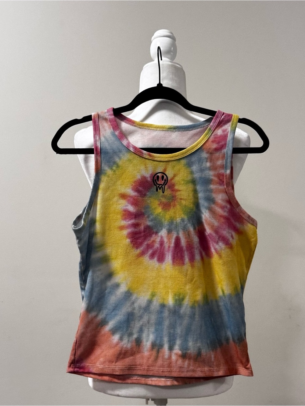 Women’s Colorful Tie-Dye Ribbed Tank Top – Y2K Festival Style